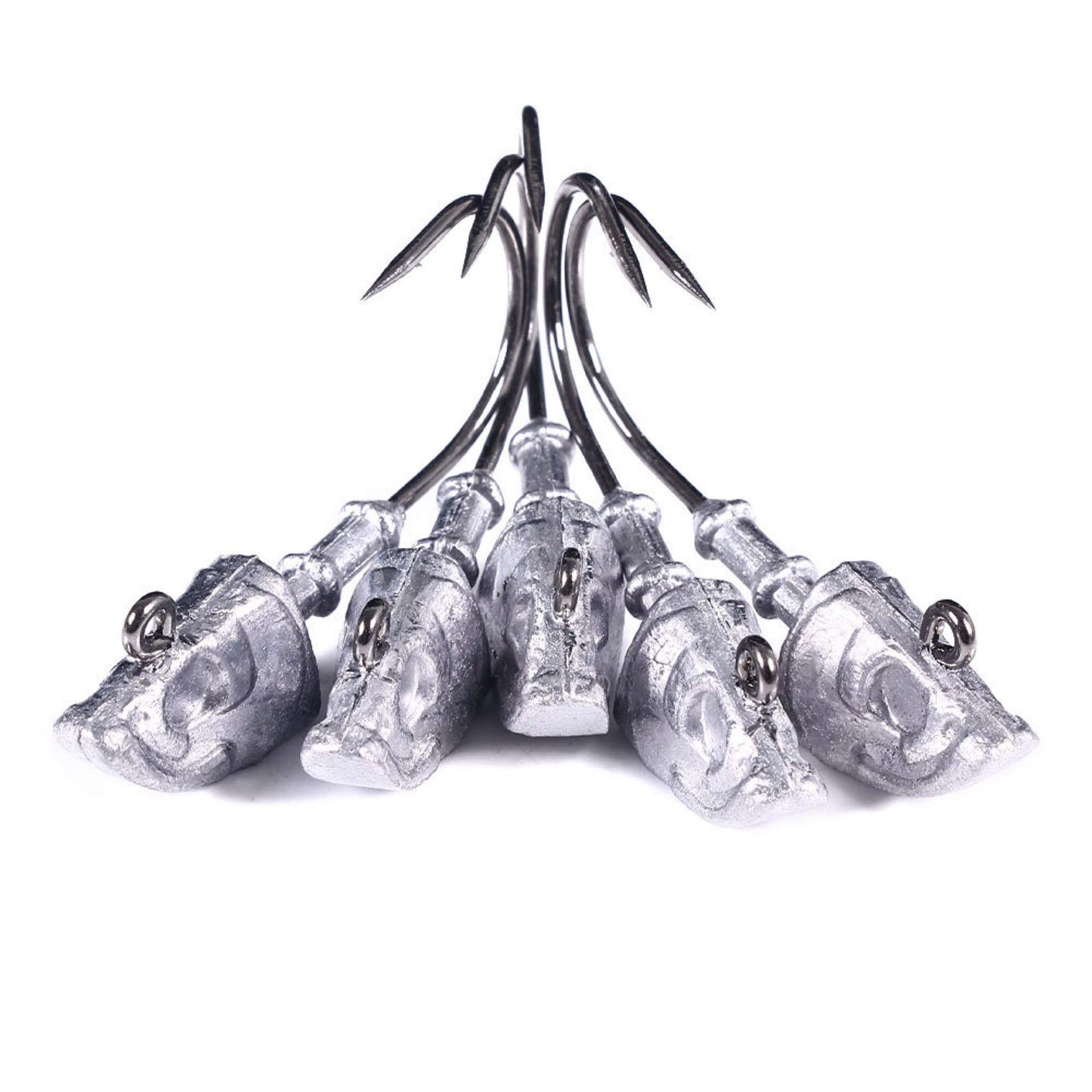 Swimbait Jig Head Saltwater Flats Jig Head Bait Spin Head Jigs Realistic Fish Head Jig Heads 5 Pack (1oz Jig Heads 5pack)