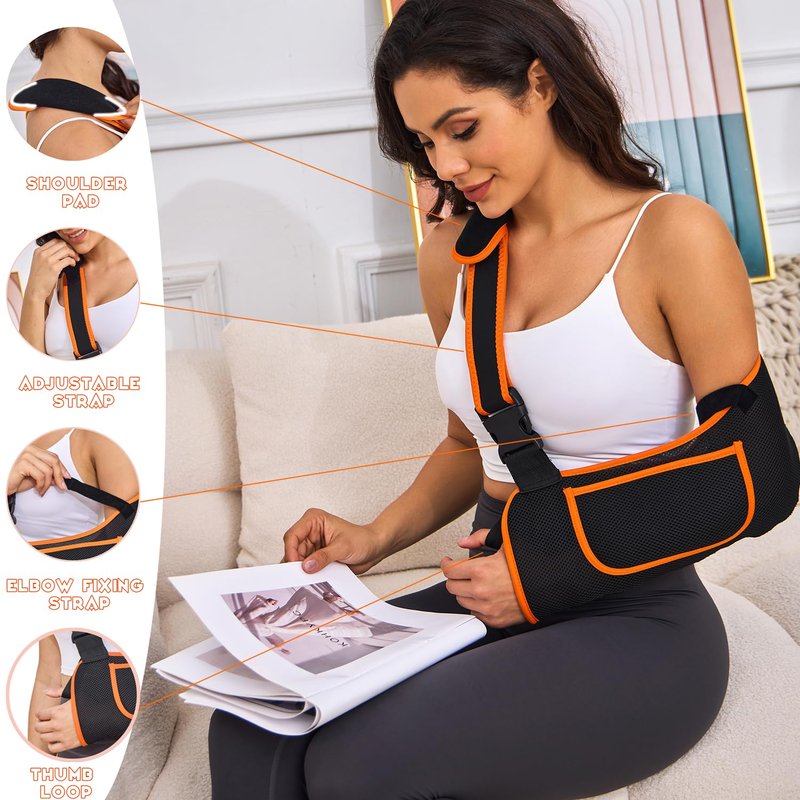 Yaoociy Arm Sling for Women&Men with Enhanced Size Adjustable Sling for Arm Support, Elbow Wrist Left Right Arm Sling with Buckle Design (M)