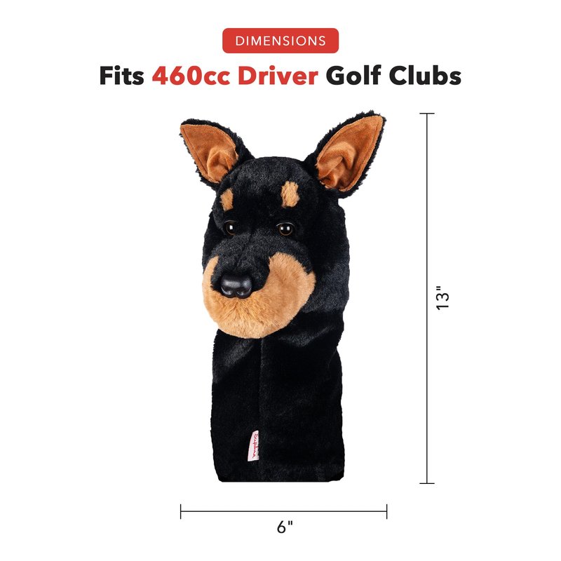 Daphne's Headcovers Doberman Driver Headcover | Funny Golf Club Covers | Golf Head Covers for Drivers | Stylish Golf Club Head Covers | Golf Driver Covers | Men’s & Women’s Driver Headcover