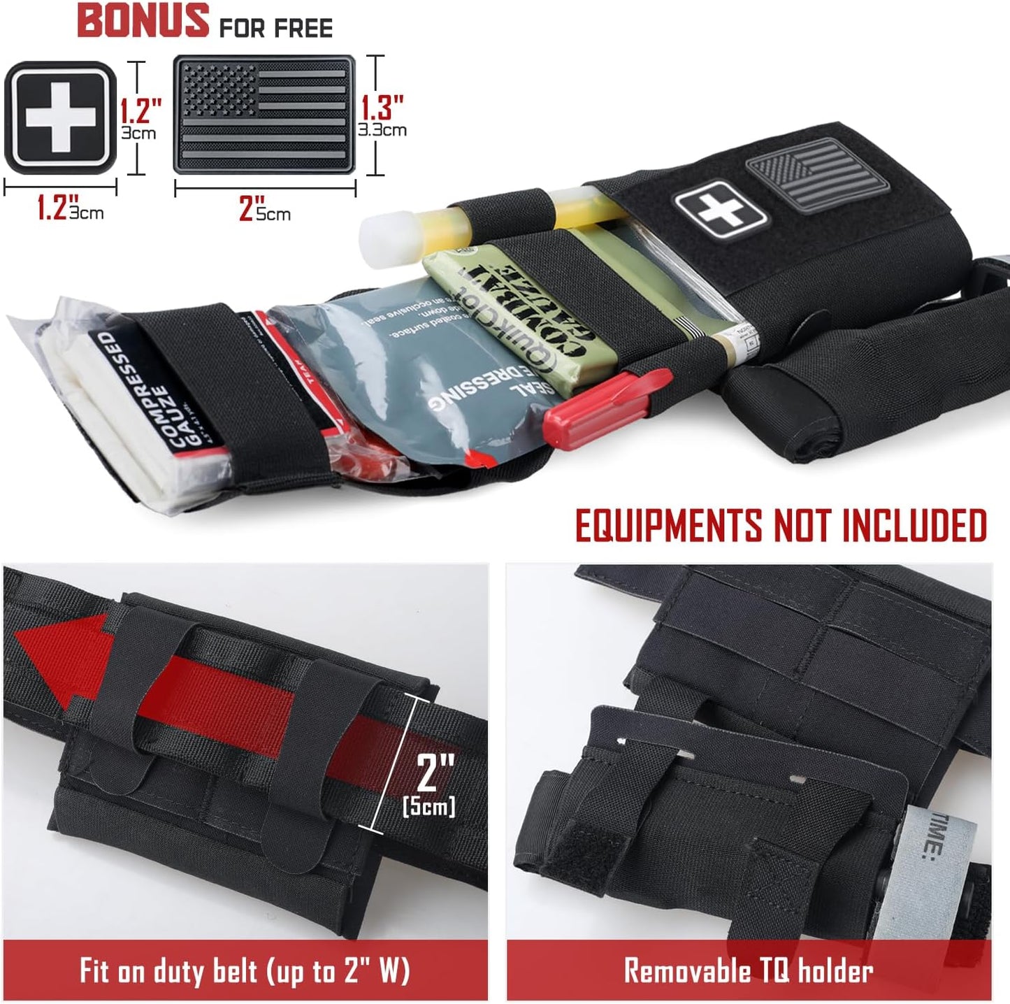 LIVANS Tactical First Aid Micro Trauma Pouch - Small EDC Medical Bag with Tourniquet for Duty Belt | Hunting & Survival Gear