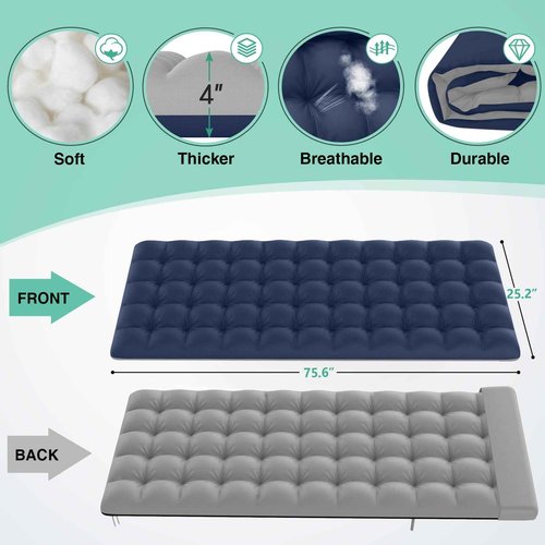 Suteck Folding Camping Cot, Adjustable 5+2 Positions Reclining Portable Outdoor Cot Heavy Duty Sleeping Bed Cots w/Pillow Mat Carry Bag, Chaise Lounge Chair for Home Office Nap Beach Pool Patio Travel