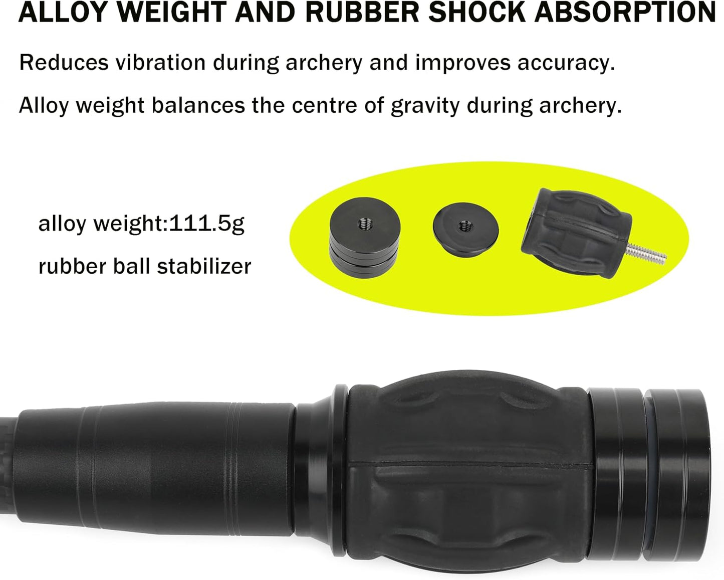 Archery Bow Stabilizer - Carbon Fiber Balance Bar with Damping System | 6-15 Inch Options