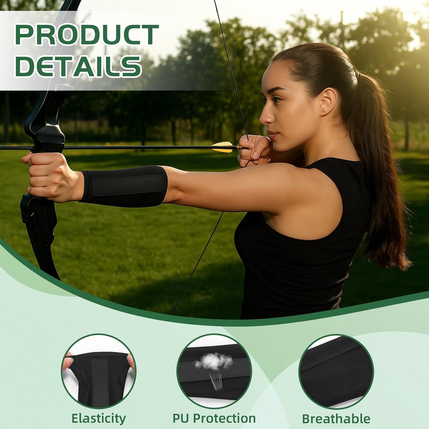 Archery Arm Guards - Lightweight 2 Pcs Set for Target Shooting | Unisex Athletic Protection
