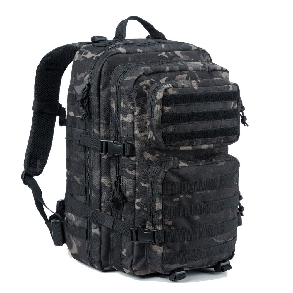 REEBOW GEAR Military Tactical Backpack Large Army 3 Day Assault Pack Molle Bag Backpacks (Black Camo)