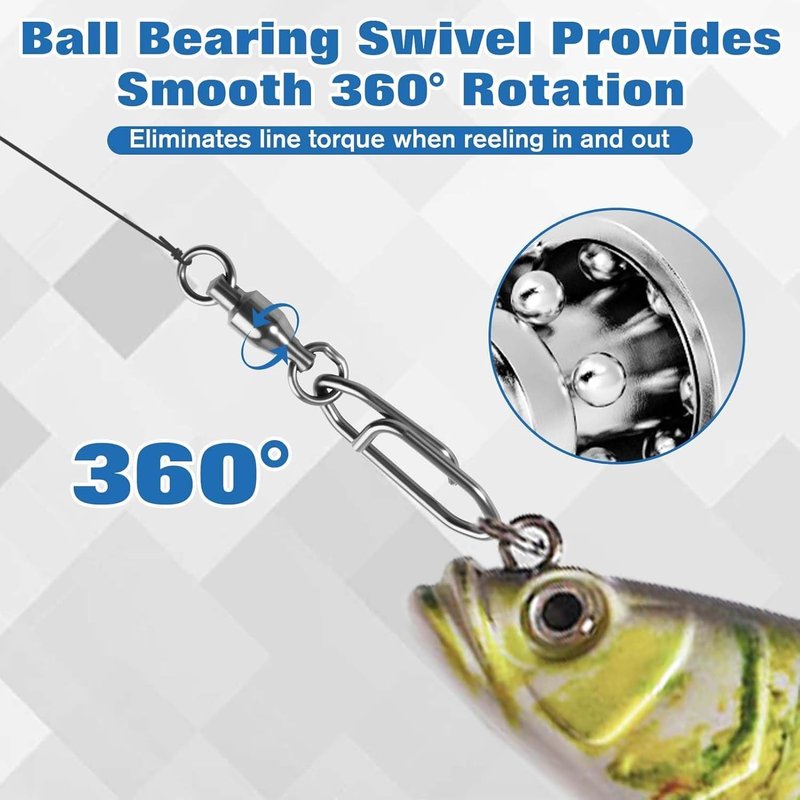 High Strength Snap Swivels - 25 Pack Quick Change Fishing Clips | Stainless Steel, Black Nickel Finish