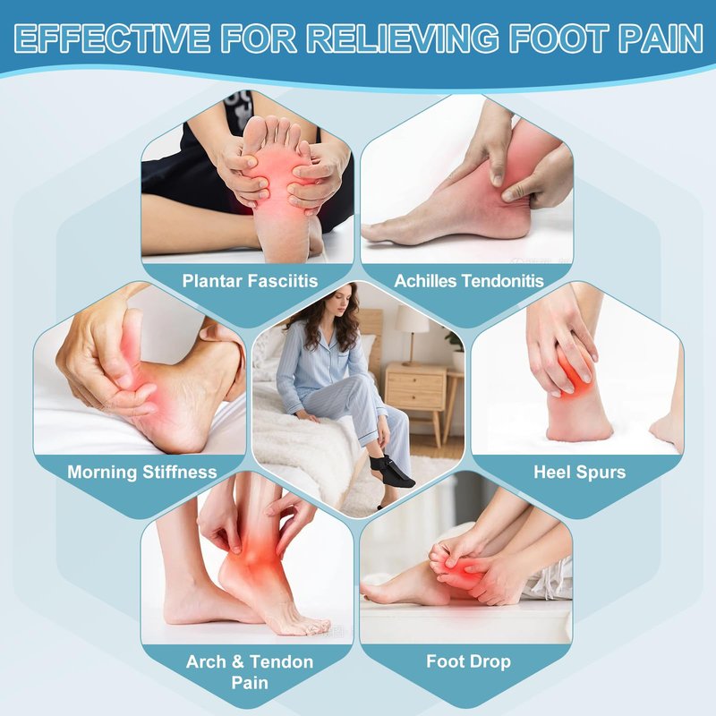 YPLUW Plantar Fasciitis Night Splint for Women & Men - Soft & Comfortable Sleep (Medium)