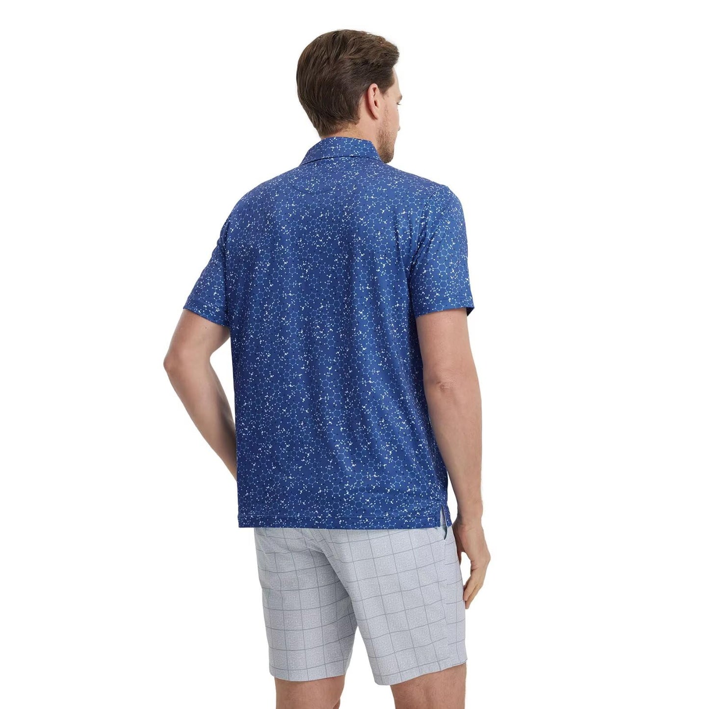 M MAELREG Golf Shirts for Men Dry Fit Print Patterns Performance Moisture Wicking Mens Polo Shirts Short Sleeve