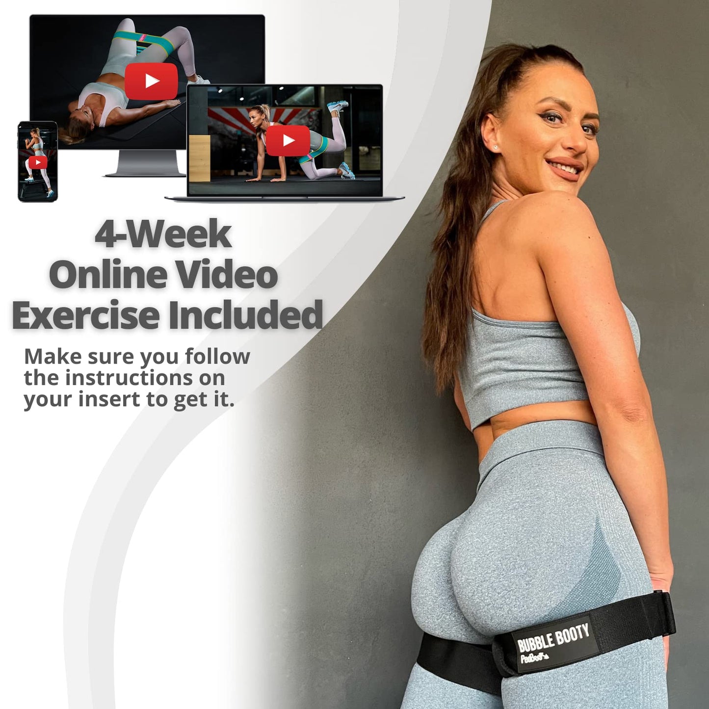 2 Pack Blood Flow Restriction Bands for Women Glutes with 4-Week Booty Bands Exercise Guide Video to Achieve Sexier Butt Shape, Stronger Core, and Beach Body with Our Workout Bands