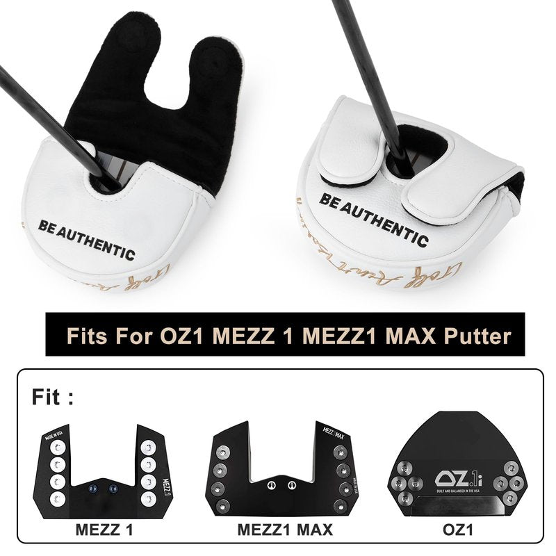 Golf Mallet Putter Cover Headcover Magnetic Closure Premium Leather DO NOT 3PUTT Putter Headcovers Fits for Golf OZ1 MEZZ 1 MEZZ1 MAX Putter (BE Authentic)