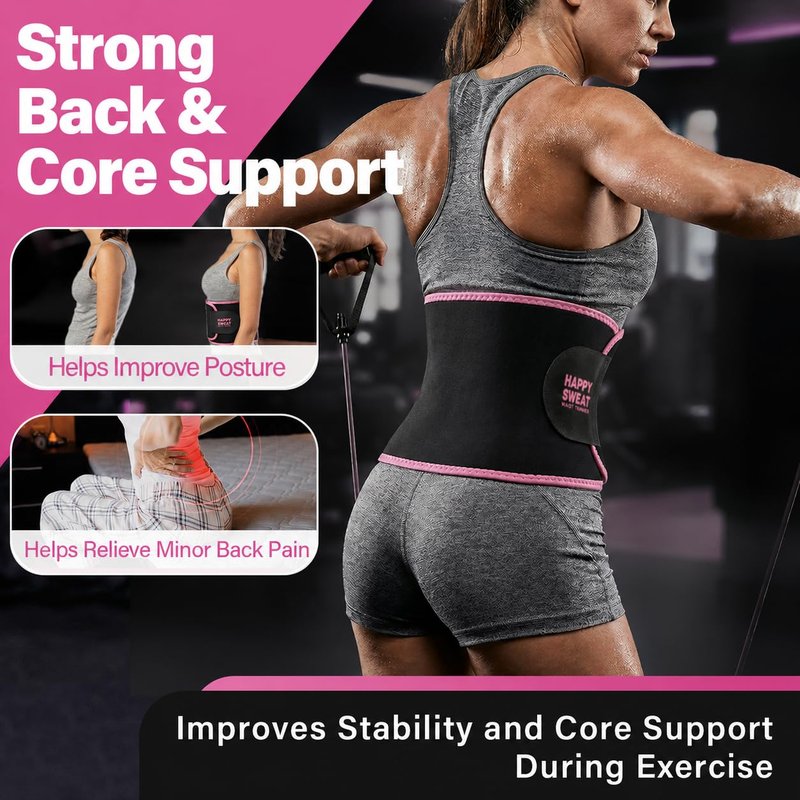 YITIANTL Waist Trainer for Women and Men Belly Fat, Neoprene Sauna Sweat Band, Stomach Wrap Waist Trimmer for Workout, Lower Back Support-Small Pink