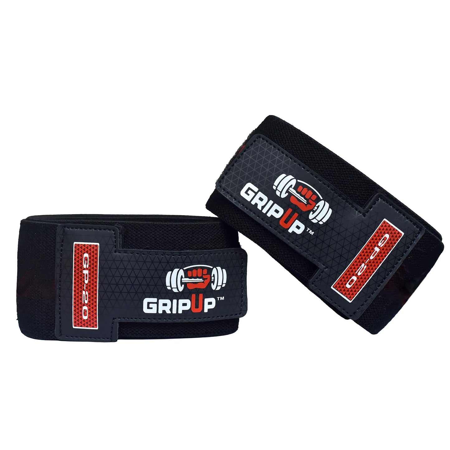 GripUp 78” Knee Wraps for Weightlifting (Pair) – Support Straps for Squats, Powerlifting & Gym Training, One Size GP20 (Black)