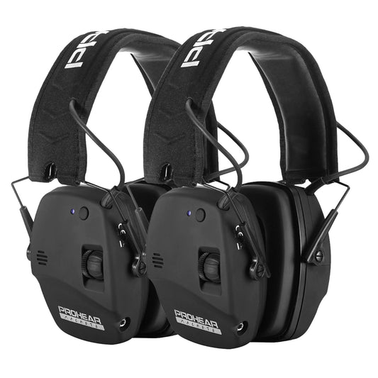 PROHEAR 030 2 Pack Bluetooth 5.4 Electronic Shooting Ear Protection Earmuffs with Foam Ear Pads-Black