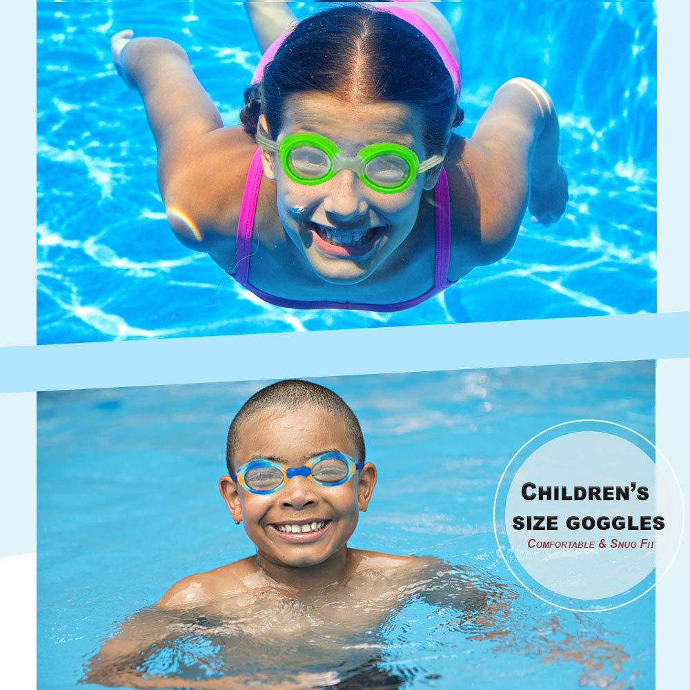 Splaqua Kids Swim Goggles for Boys and Girls - Adjustable Straps, Silicone Eye Seal, UV Protection and Anti Fog Lenses Swimming Goggle (Purple)