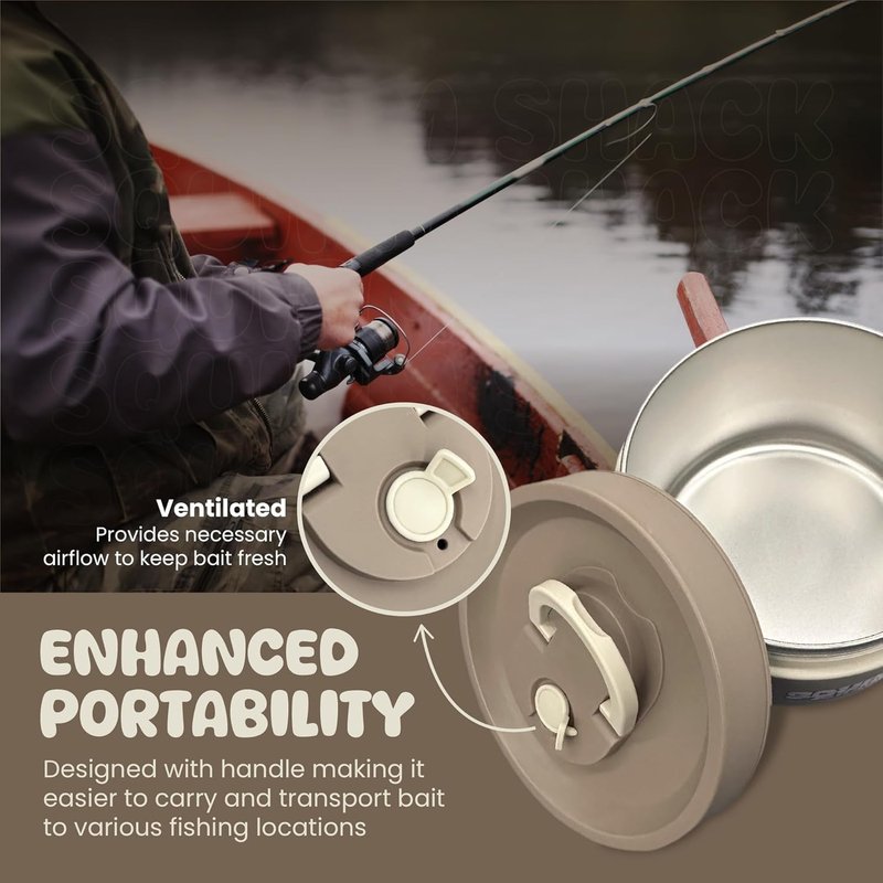 Insulated Live Bait Storage - Stainless Steel, Compact Design | Keeps Bait Fresh and Alive