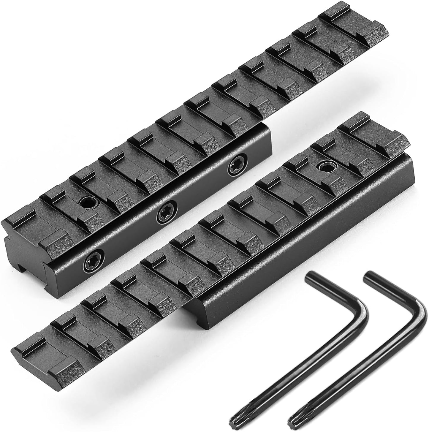 Bontok 11mm to 21mm Dovetail Picatinny Rail Scope Mount Converter - Low Profile with Built-In Locking Screws