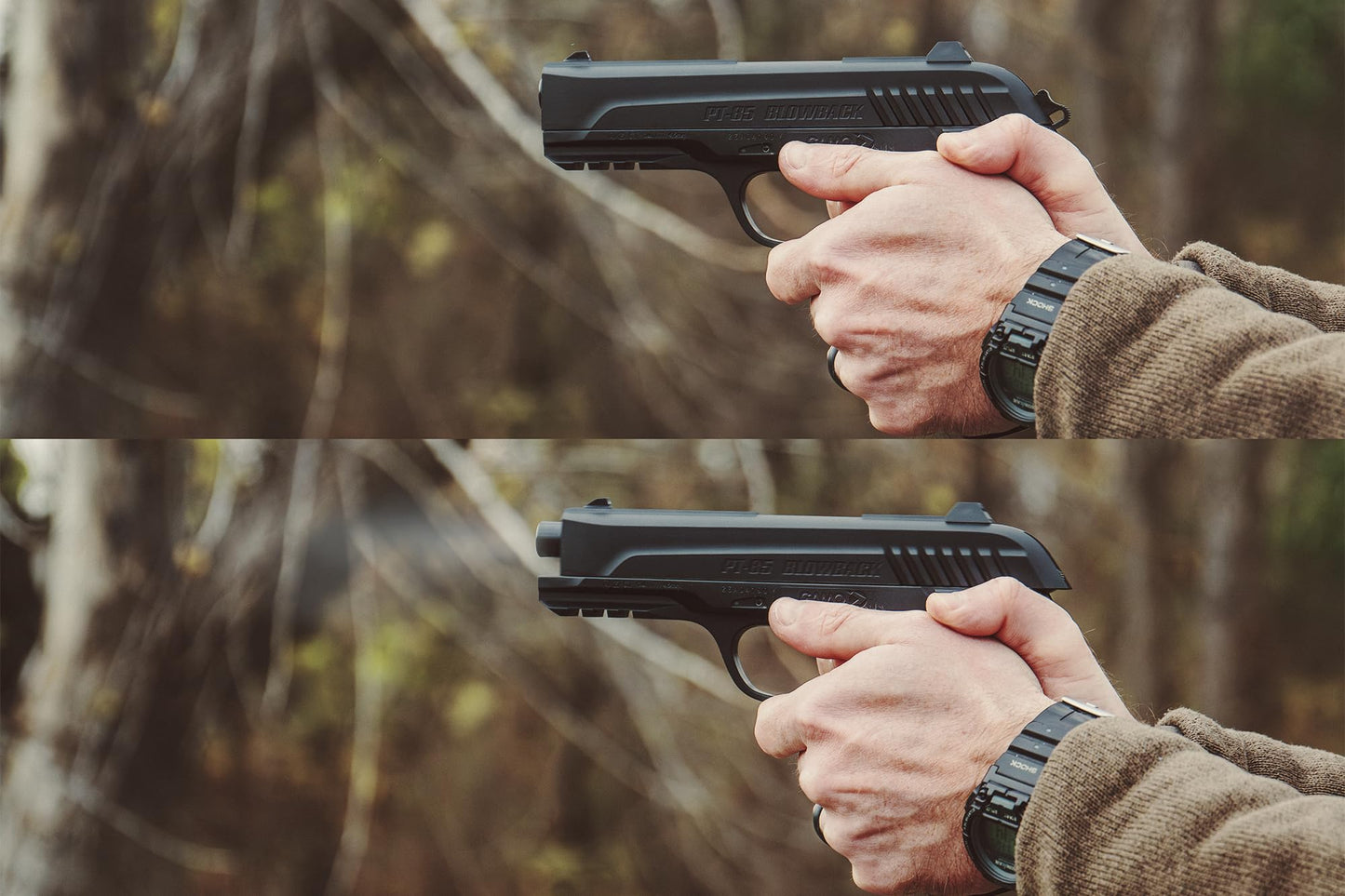 Gamo, PT-85 CO2 Pistol Air Pistol, .177 Caliber, 450 FPS with PBA Pellet, 6 Pellets Double Magazine, CO2 Powered, 611138254