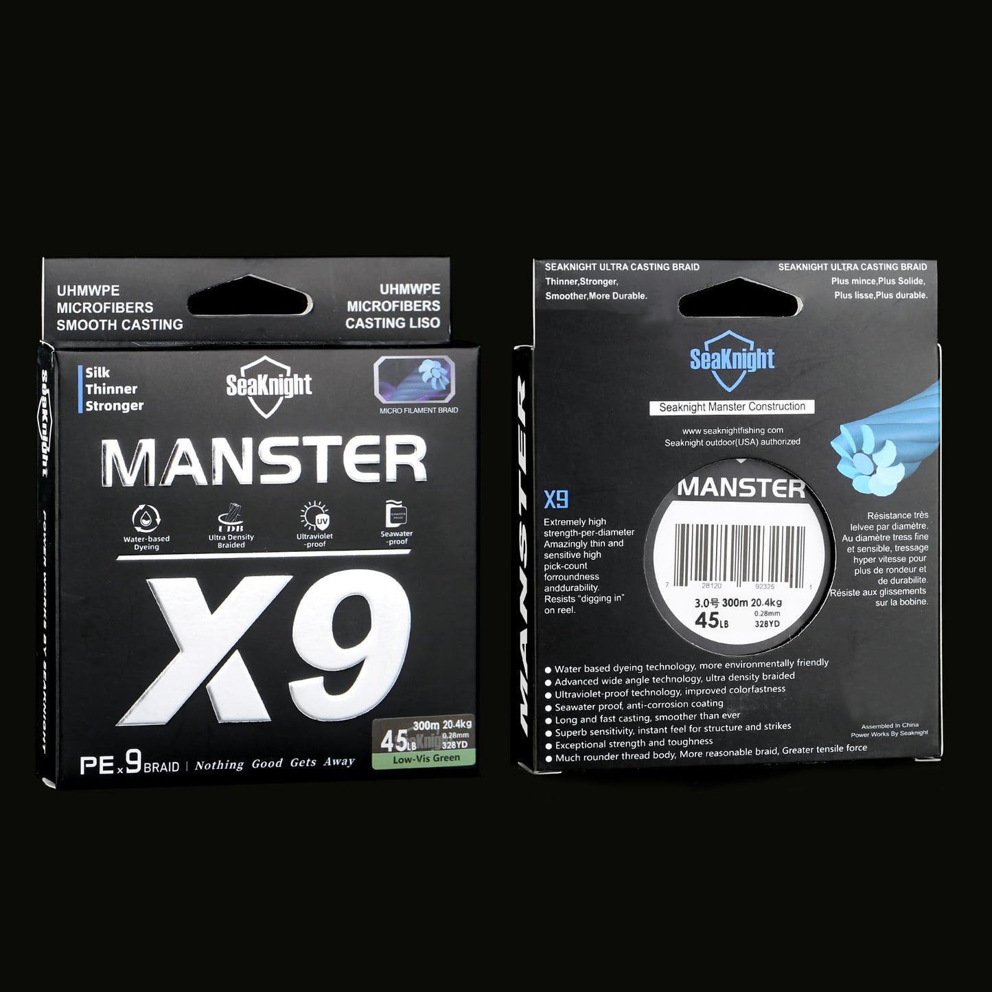 SeaKnight X9 Braided Line 9Strand PE Braided Fishing Line - Highly Abrasion Resistant, Great Knot Strength, Ultra-Thin Diameter, Improved Colorfastness -Fishing Line for Freshwater Saltwater