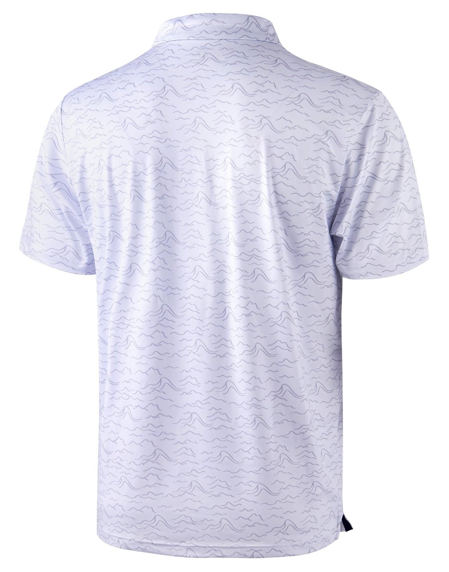 Obla Mens Golf Polo Shirts Short Sleeve Dry Fit Performance Moisture Wicking Casual Print Collared Golf Shirts for Men (White Peak_M)