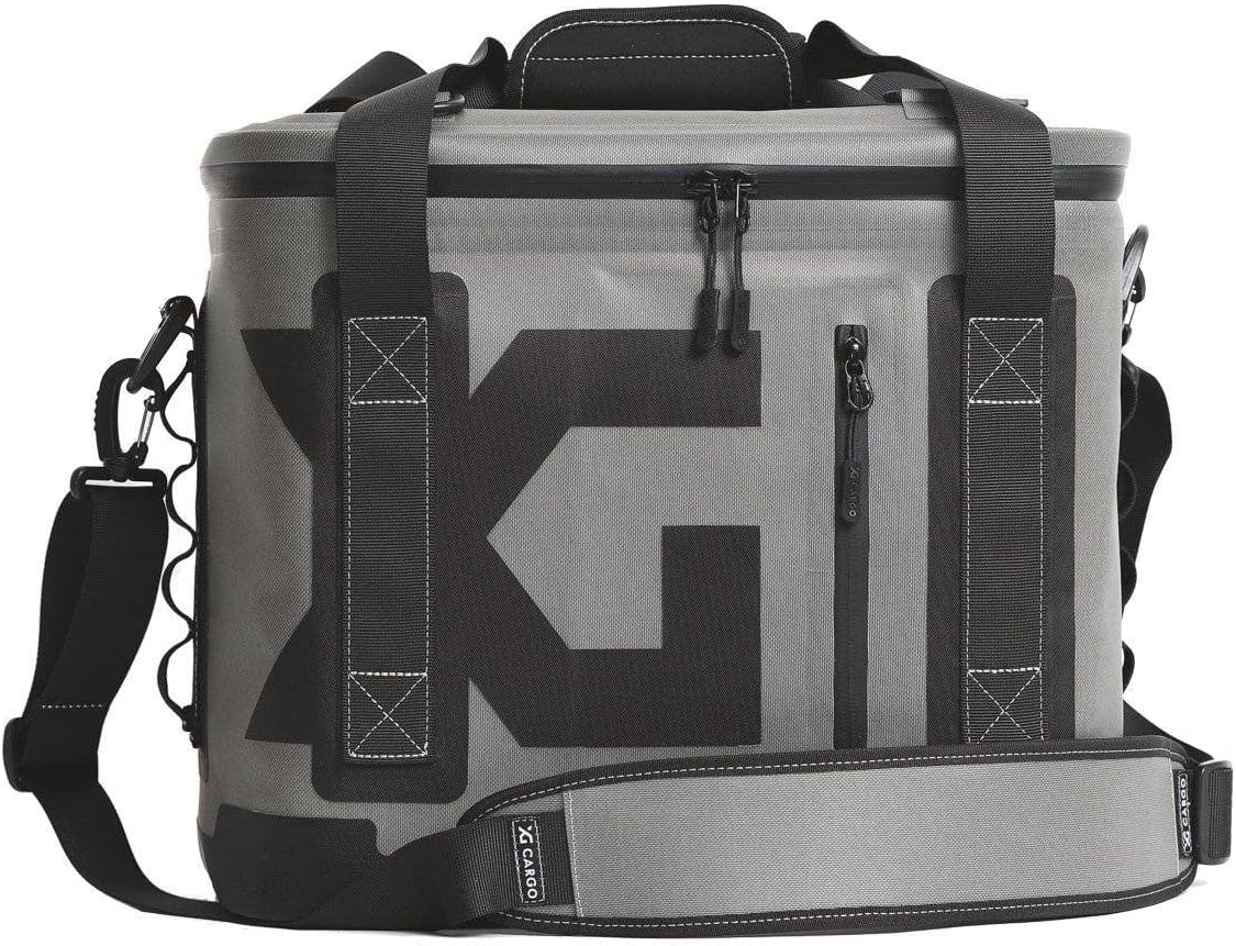 Insulated 21-Quart Nylon Ice Box Cooler - Waterproof Design with Shoulder Strap & Grab Handles | Black
