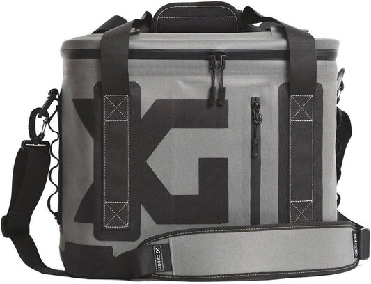 Insulated 21-Quart Nylon Ice Box Cooler - Waterproof Design with Shoulder Strap & Grab Handles | Black