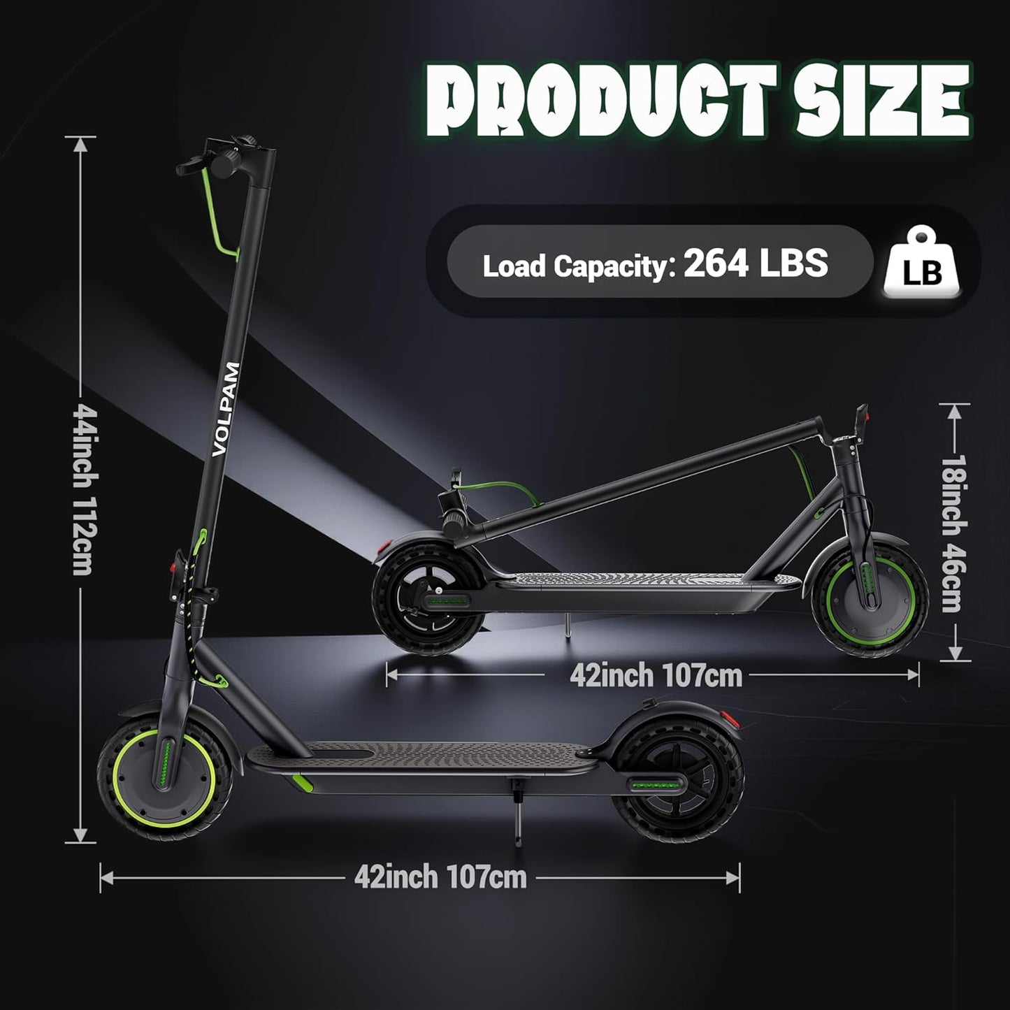 Electric Scooter - 350W/500W Motor, 19/22 MPH Speed, 16-28 Miles Range | 8.5"/10" Solid Tire, Folding Design