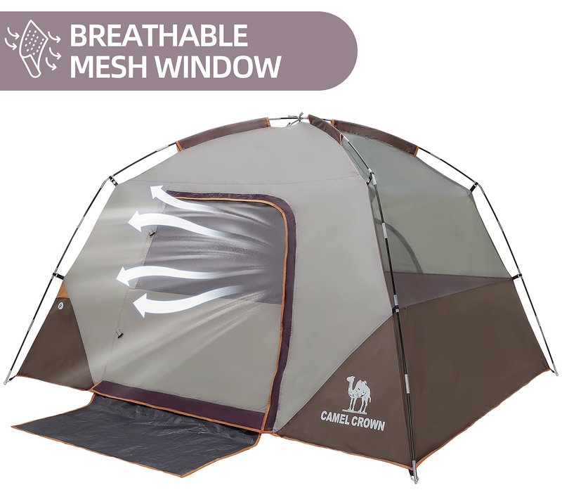 CAMEL CROWN Tents for Camping 4 Person Waterproof Tent Quick Setup Folding Outdoor Backpacking Tents Family Hiking