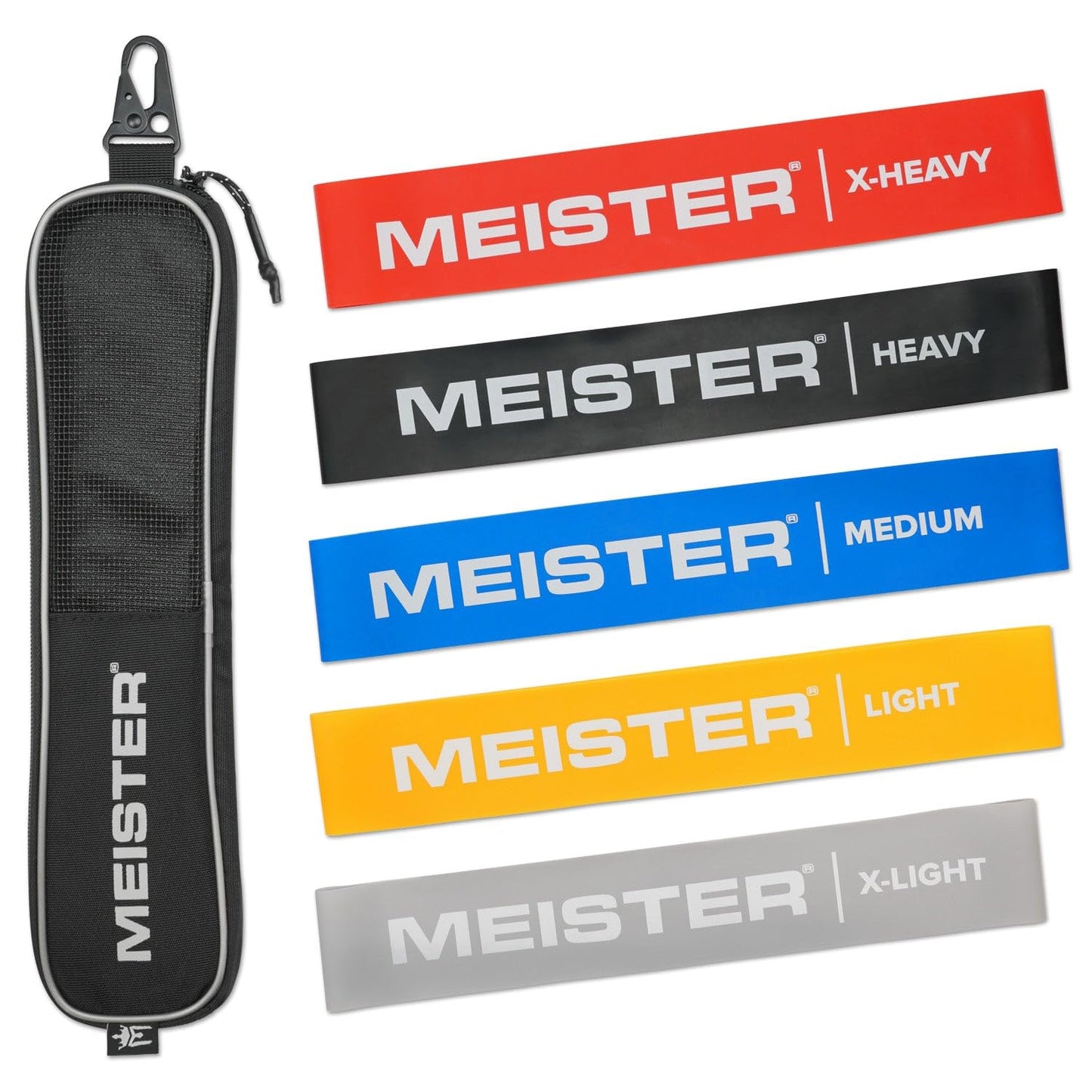 Meister Mobility Resistance Bands for Exercise, Stretching & Physical Therapy w/Carry Case