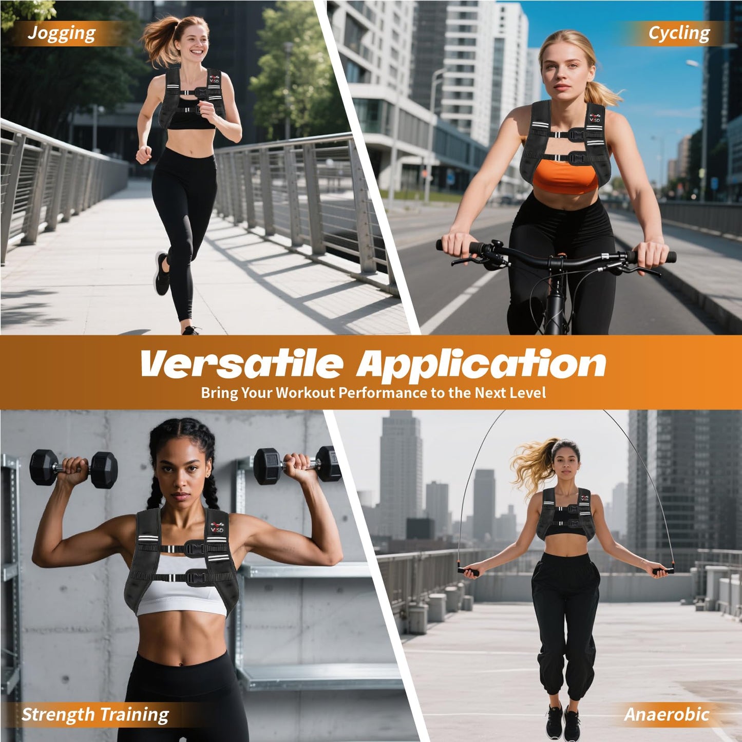 VBSD Weighted Vest Woman 12LB Weight Vest for Women Men Body Weight Vests for Walking Strength Training Running Workout Jogging Fitness Black