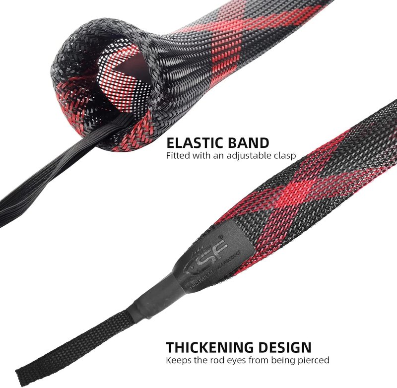 Fishing Rod Sleeve - Braided Mesh Protector for Spinning, Casting, Ice, Fly & Spey Rods | Durable Fishing Tool