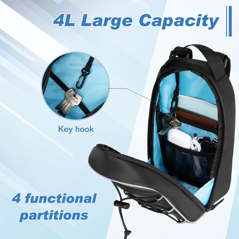 PGmoon Electric Scooter Bag with 4L Large Capacity, Universal Electric Scooter Handlebar Storage Bag with Multiple Pockets for Carrying Tools, Water-Resistant (Patent Design)