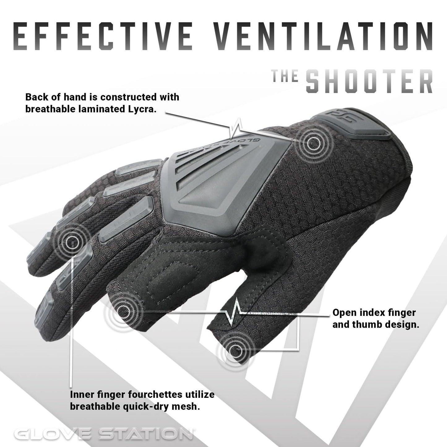 Glove Station The Paintball Work Gloves - Black (Large), Suede Leather Palm, Knuckle Protection for Men, 2 Fingerless Design for Paintball, Riding and Motorcycle Use