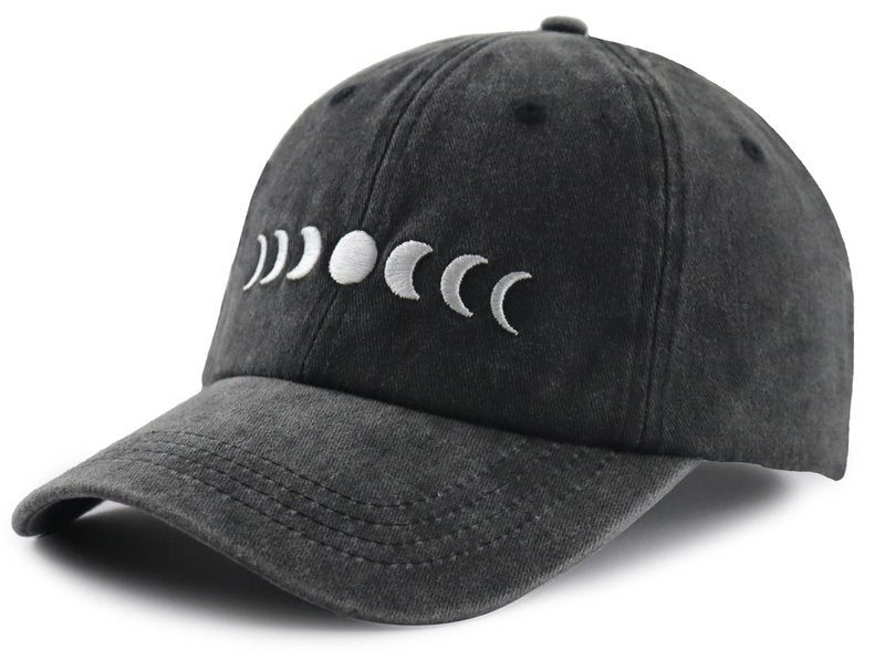 Moon Accessories for Women Men, Classic Moon Baseball Cap, Cute Moon Decor Hat, Christmas Fathers Mothers Day Birthday Gifts for Mom Dad Grandpa Black