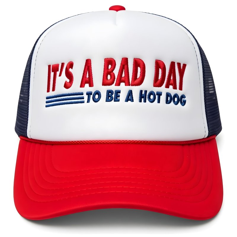 Catnip Clipart | It’s a Bad Day to Be a Hot Dog | Foam Trucker Hat | Funny, and Cute, Adjustable and Embroidered, Men Women