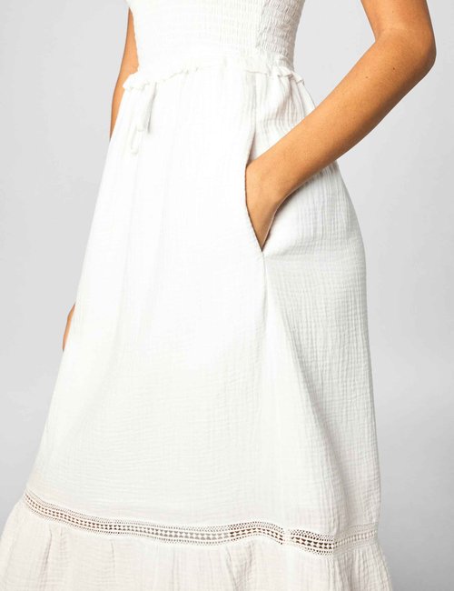 La Blanca Womens Tie Front Dress Swimsuit Swimwear Cover Up, White//Seaside Covers, Small US