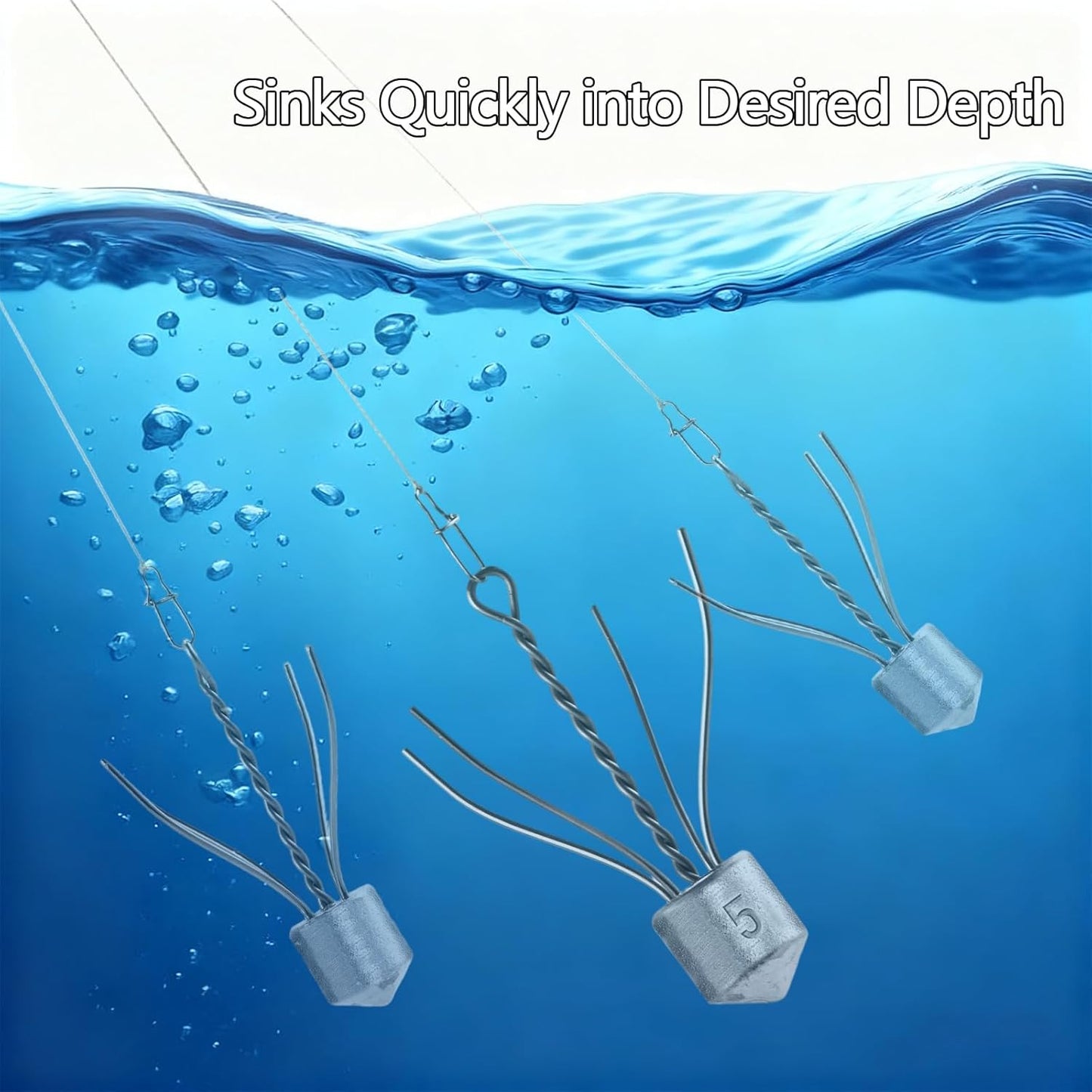 Dr.Fish 5 Pack Spider Surf Fishing Weights - 1oz to 8oz Saltwater Sinker for Beach Casting