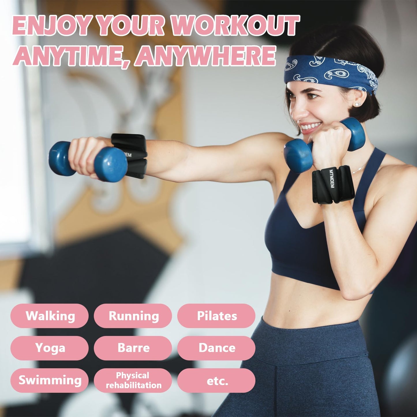 Wrist Ankle Weights for Women Men, Adjustable Silicone Weighted Bangles 2 Lbs Each, Wrist Weights Perfect for Walking, Pilates, Yoga, Barre, Pool, Exercises,Strength Training and Gym (Set of 2)