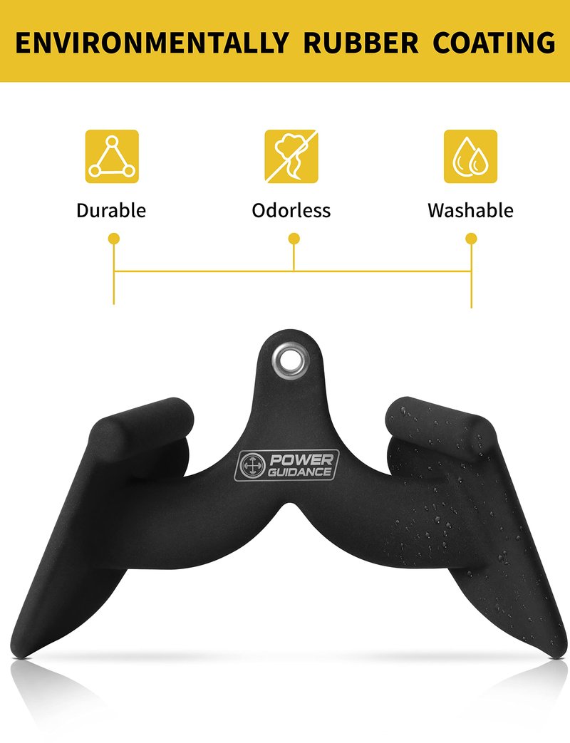 POWER GUIDANCE LAT Pulldown Attachments, Pull Down Bar with Ergonomic Handle, Cable Machine Attachments for More Effective and Less Fatigued Grip (Set of 5)