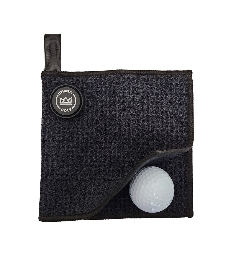 Golf Ball Cleaning Towel, Pocket-Size Greenside Mini Golf Towel with Magnetic Pickup, Waffle Microfiber