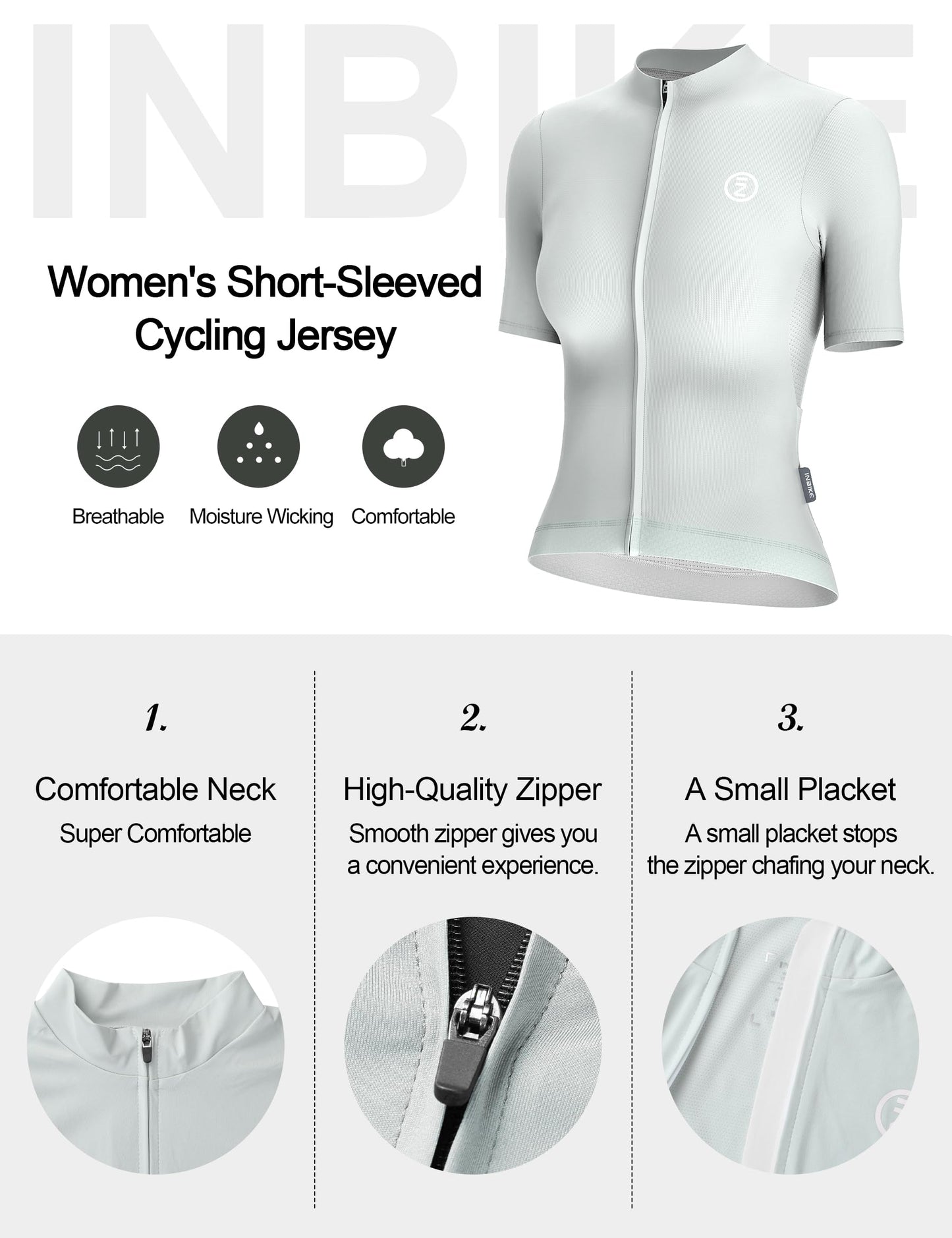 INBIKE Cycling Jersey Women Quick Dry, Breathable Bike Shirts with Pockets, Bicycle Clothing for Road Biking Riding