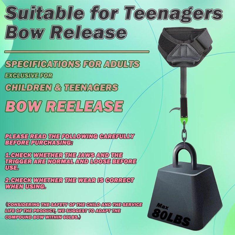Archery Bow Release Aid - 360° Metal Pliers Jaws for Youth & Kids | Compound Wrist Release