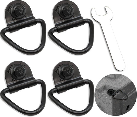 4-Pack Tie Down Kit for Kennels - Heavy-Duty D-Ring with 1000lb Capacity | Easy Install, All Black
