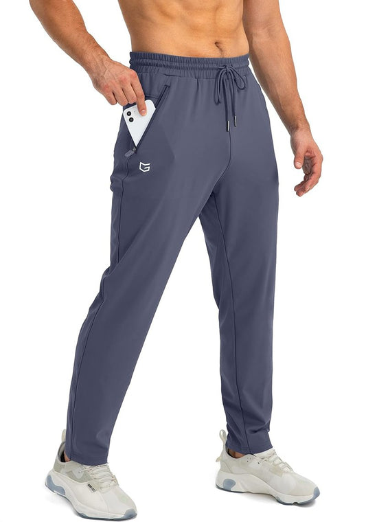 Men's Athletic Joggers - Tapered Sweatpants with Zipper Pockets for Workout | Running & Jogging