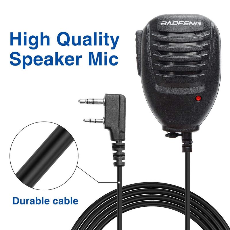 BAOFENG Microphone Police Walkie Talkie Mic Accessories Ham Radio Speaker Mic for Baofeng UV-5R Mini BF-F8HP Pro 5RM UV-32 DM-32 GM21 UV-5G Plus GM-15PRO GM-5RH K5PLUS AR-152 Quansheng UV-K5 8