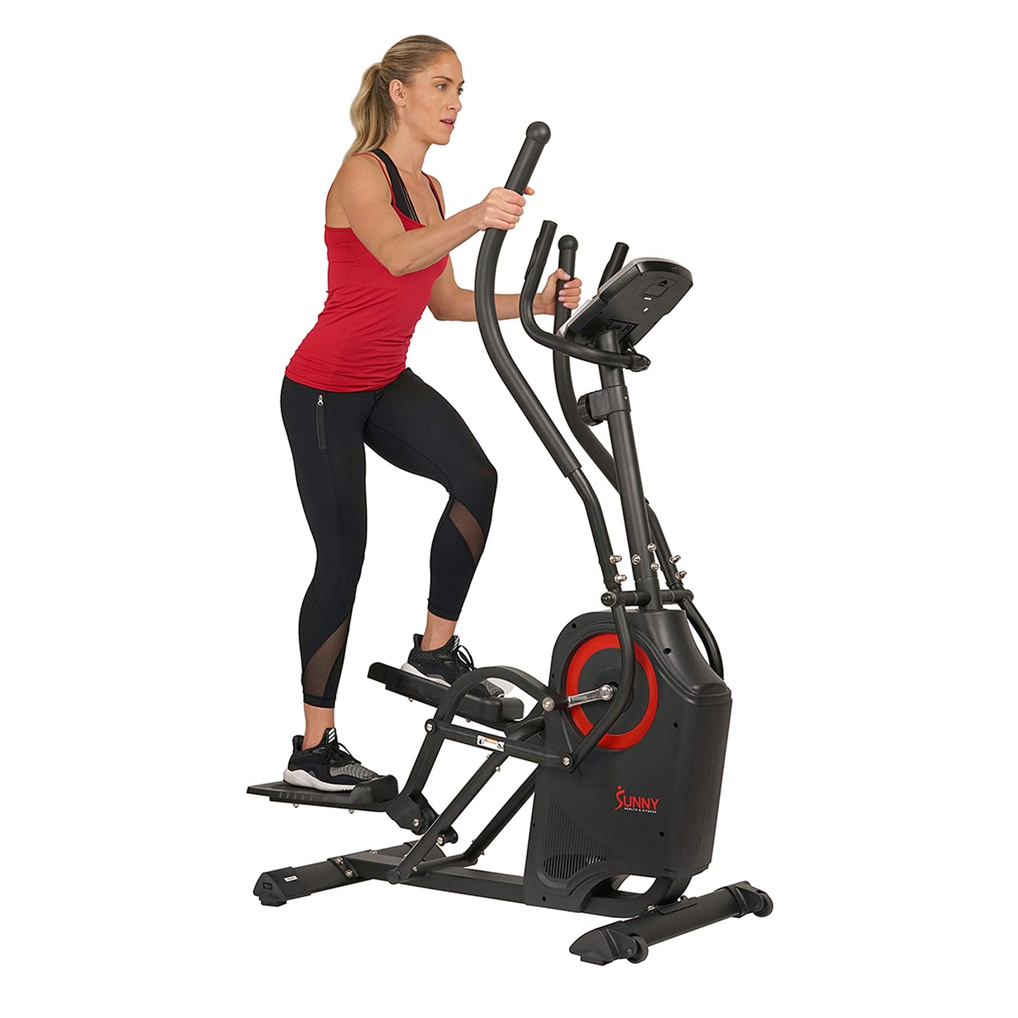 Sunny Health & Fitness Premium Cardio Climber Stepping Elliptical Machine - SF-E3919, Black