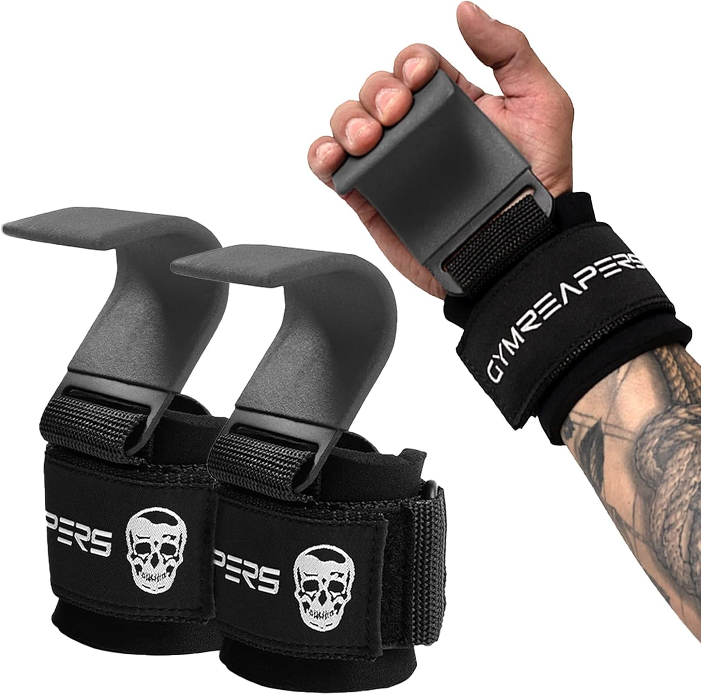 Weight Lifting Hooks - Heavy Duty Power Wrist Straps for Deadlifts & Pull-Ups | Gym Gloves for Men & Women