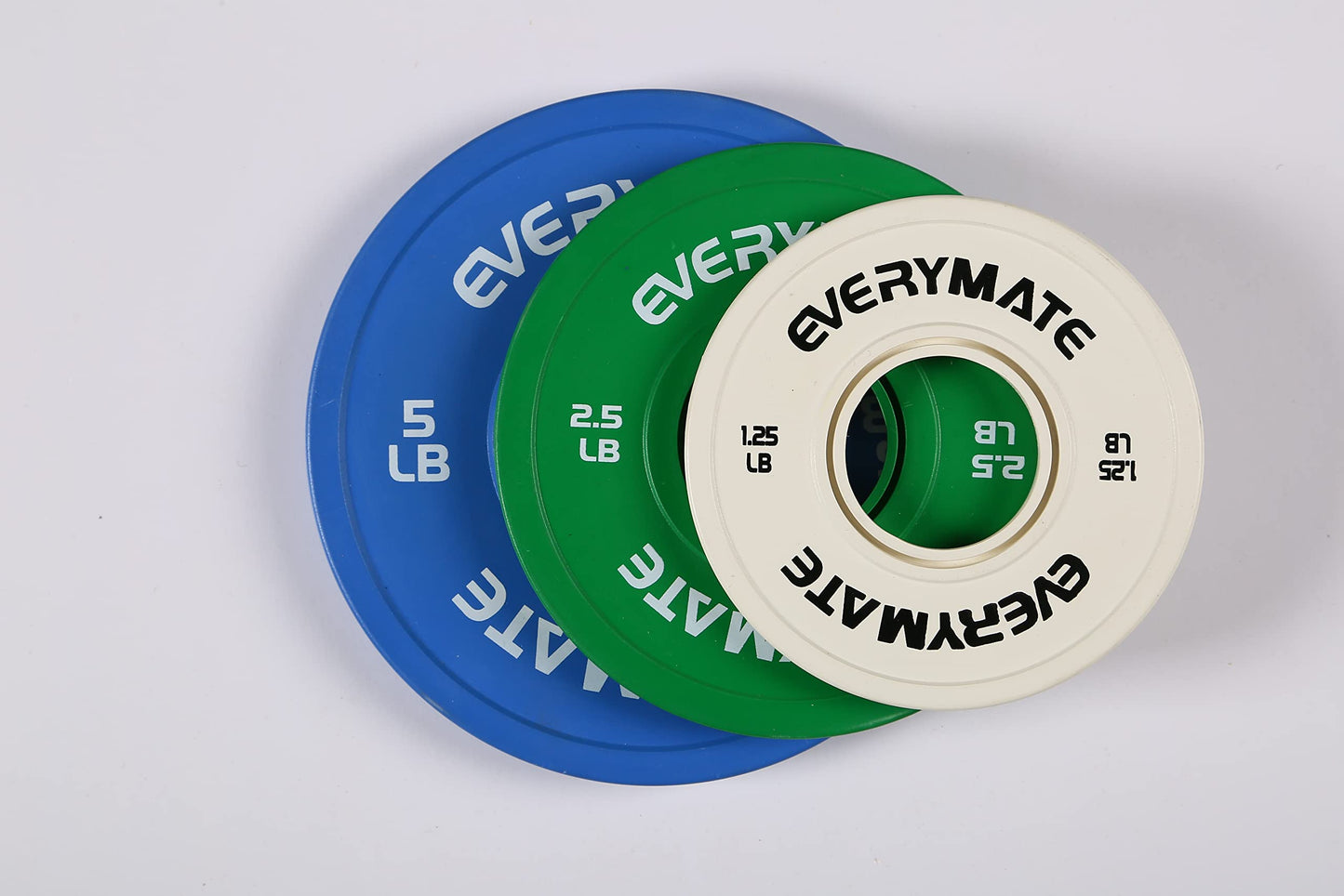 EVERYMATE Change Weight Plates 1.25LB 2.5LB 5LB Set Fractional Plate Olympic Bumper Plates for Cross Training and Olympic Weightlifting 17.5LB Weights Plates Set