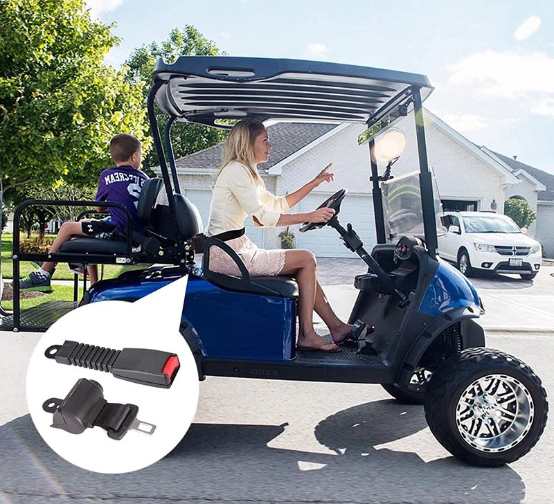 ROSSROLLA 2 Pack Golf Cart Seat Belt Kits Retractable Seatblet Fits Most of Golf Cart Like EZGO, Yamaha, Club Car, UTV, Model B