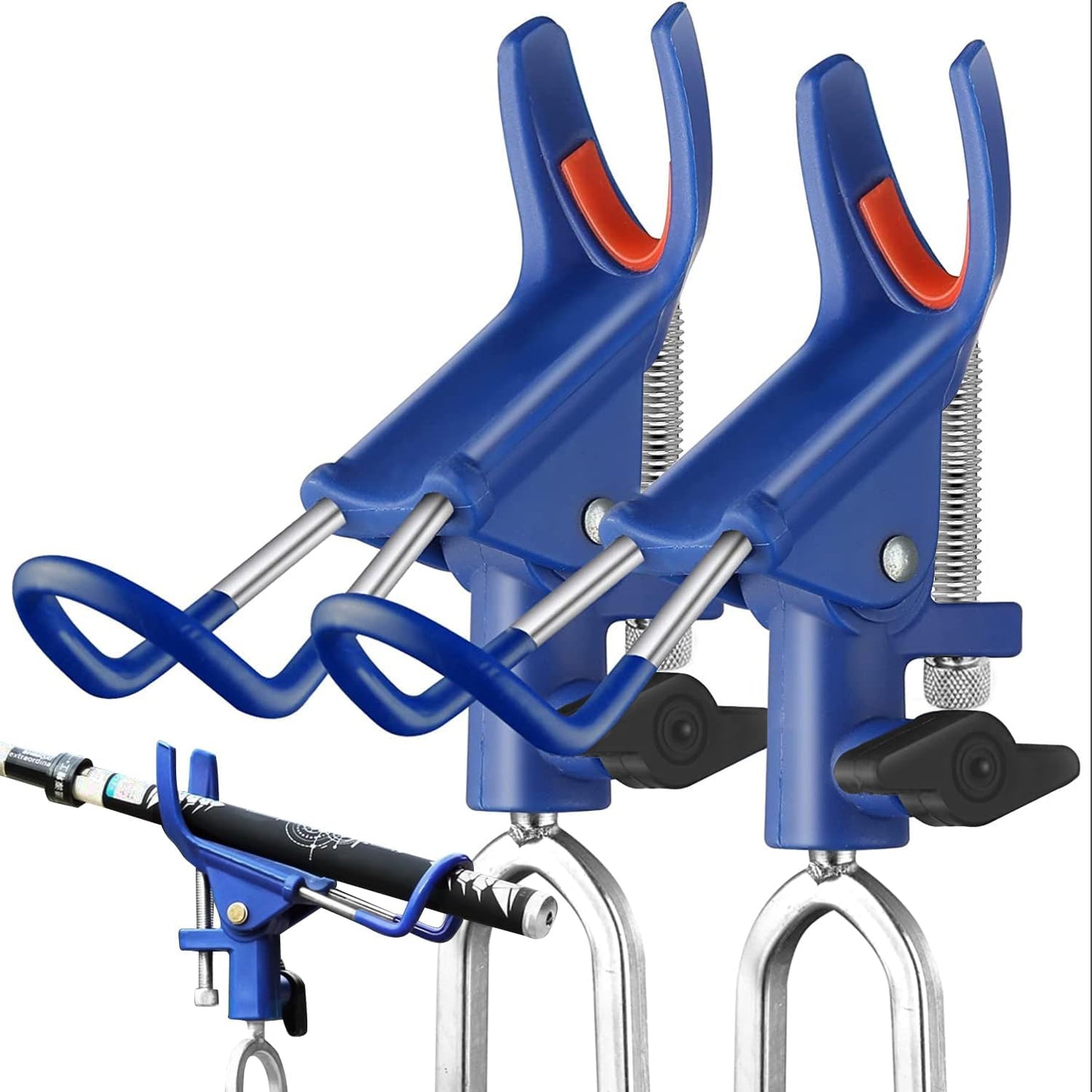 Fishing Rod Holders for Bank - 360° Adjustable Fishing Pole Holders for Ground, Shore, Beach | 2 Pack