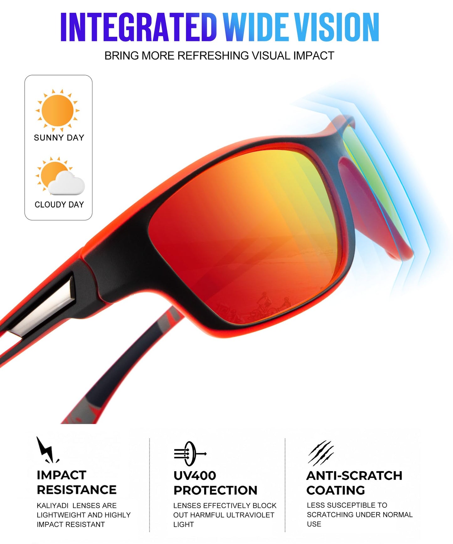 KALIYADI Mens-Sunglasses Polarized Sunglasses Men: Sports Men's Sun glasses with UV400 Protection for Driving Cycling Fishing