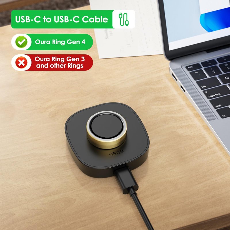 BOVIPO Compatible with Oura Ring Gen4 Charger Fast Charging Dock with USB-C Cable for Smart Ring (Size 13)